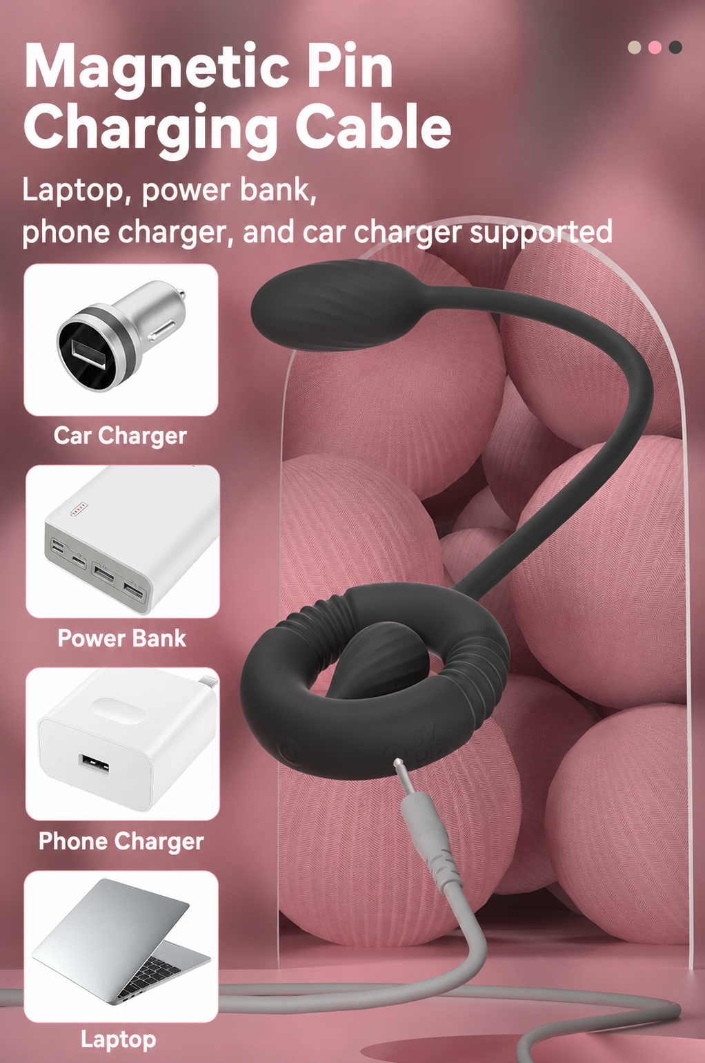 Remote-Control Vibrating Cock Ring with Flexible Tail & Vibrating Bullet – 10 Modes, Rechargeable, IPX7 Waterproof Silicone for Couples