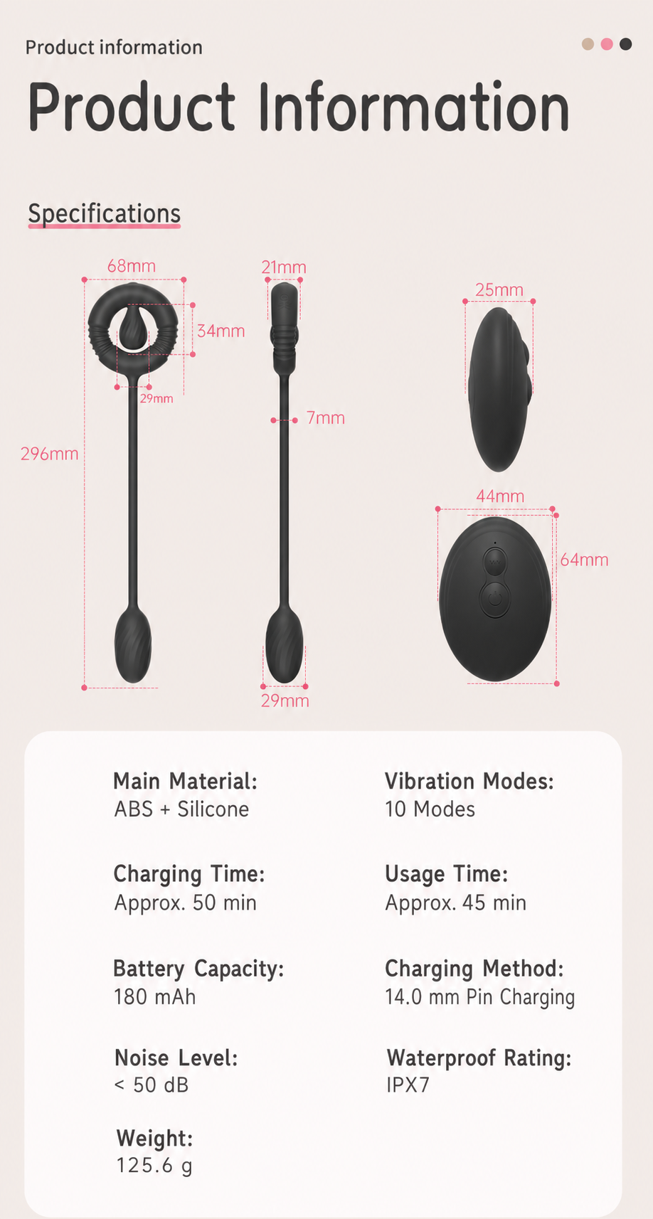 Remote-Control Vibrating Cock Ring with Flexible Tail & Vibrating Bullet – 10 Modes, Rechargeable, IPX7 Waterproof Silicone for Couples