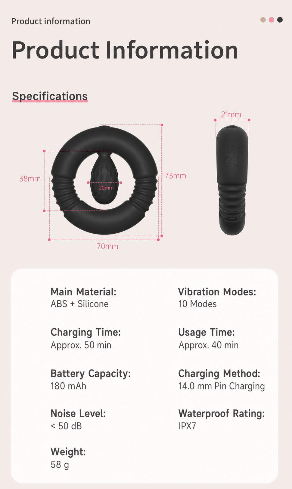Vibrating Cock Ring with Detachable Bullet – Stretchy Silicone Ring, 10 Modes, Rechargeable & IPX7 Waterproof for Couples