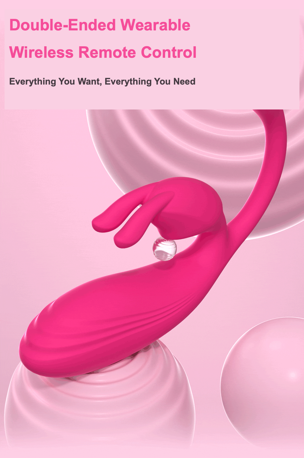 SANSUNNY Double-Ended Wireless Remote Control Massager – Rechargeable Waterproof Wellness Device