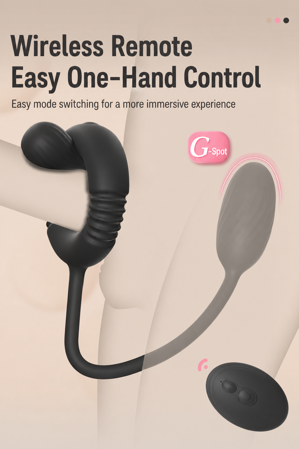 Remote-Control Vibrating Cock Ring with Flexible Tail & Vibrating Bullet – 10 Modes, Rechargeable, IPX7 Waterproof Silicone for Couples