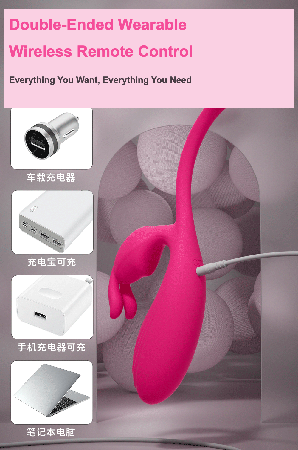 SANSUNNY Wireless Remote Control Wearable Massager – Rechargeable Waterproof Personal Wellness Device