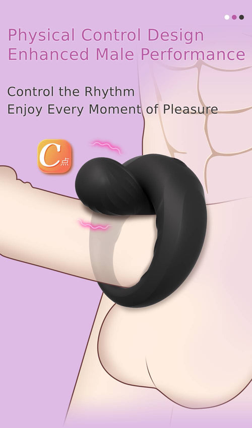 Dual-Ring Vibrating Cock Ring for Couples – 10 Modes, Rechargeable & IPX7 Waterproof Silicone with Clitoral Stimulator
