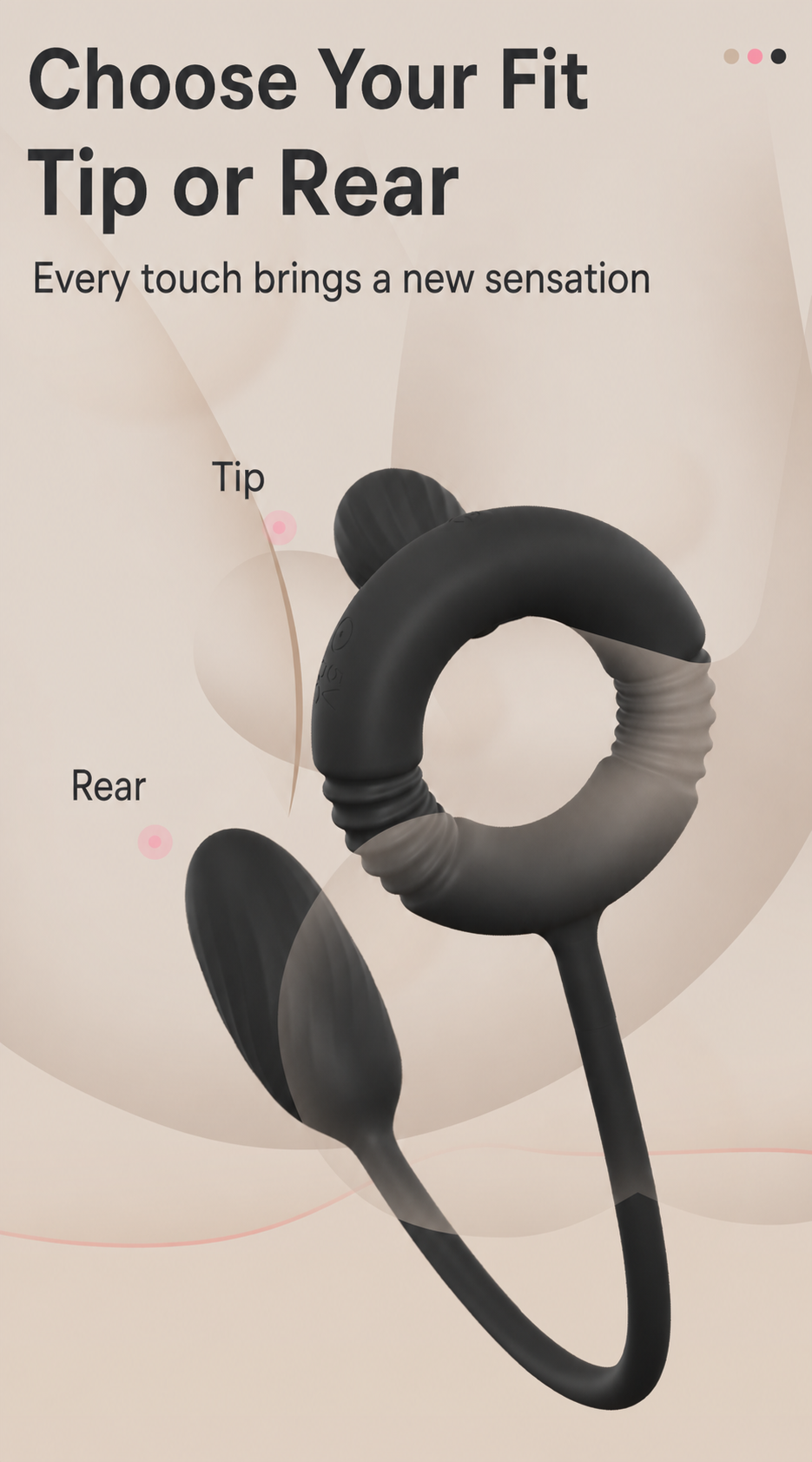 Remote-Control Vibrating Cock Ring with Flexible Tail & Vibrating Bullet – 10 Modes, Rechargeable, IPX7 Waterproof Silicone for Couples