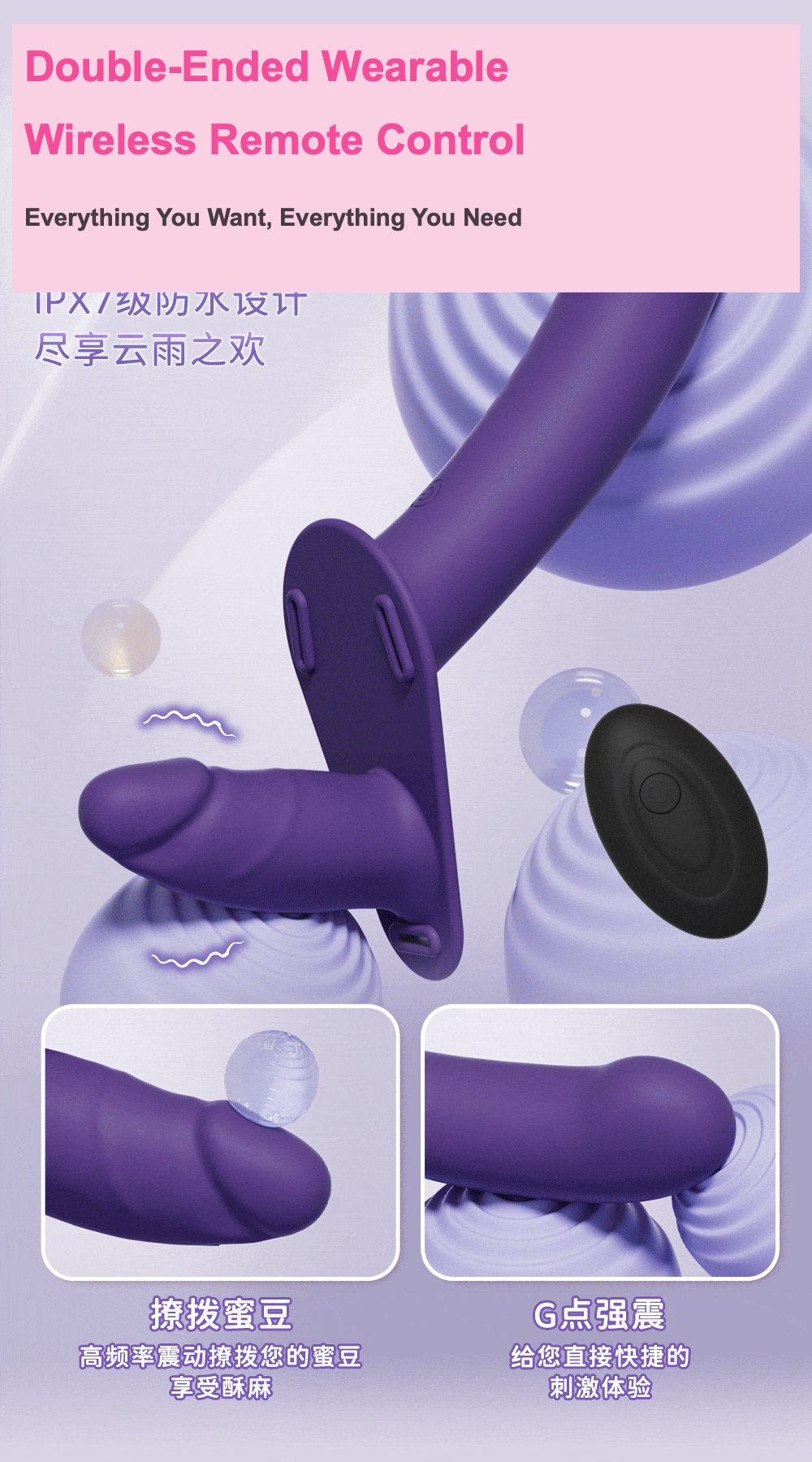 SANSUNNY Dual Head Rechargeable Personal Massager – 10 Vibration Modes Waterproof Wellness Device