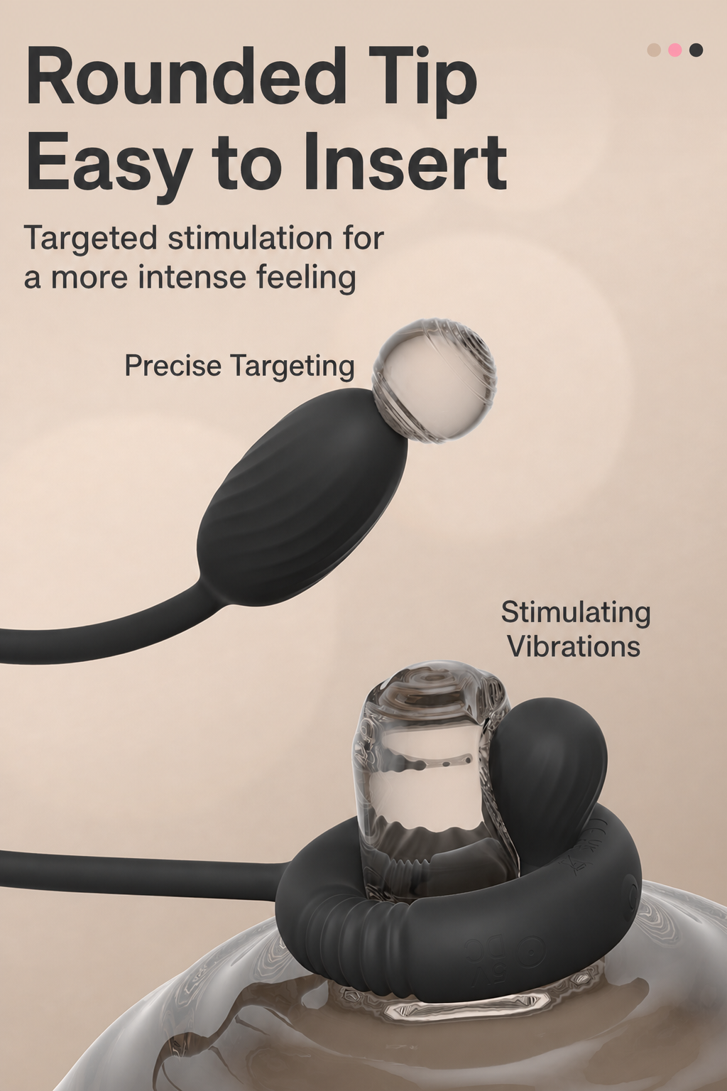 Remote-Control Vibrating Cock Ring with Flexible Tail & Vibrating Bullet – 10 Modes, Rechargeable, IPX7 Waterproof Silicone for Couples