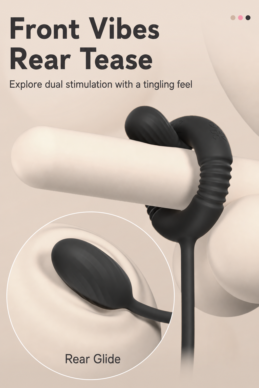 Remote-Control Vibrating Cock Ring with Flexible Tail & Vibrating Bullet – 10 Modes, Rechargeable, IPX7 Waterproof Silicone for Couples