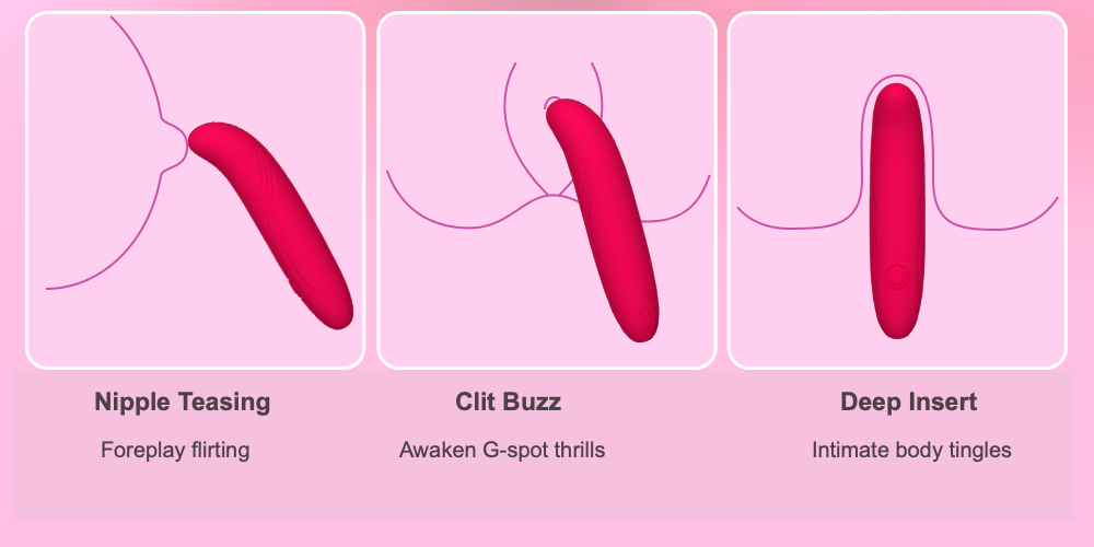 Curved G-Spot Vibrator – Slim Silicone Wand with 10 Modes, Rechargeable & IPX7 Waterproof for Beginners & Couples