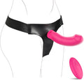 Strap On Dildo Vibrator Lesbian Fetish Sex Toys Strap on Harness Wearable Dildos with 10 Vibration Modes for G-Spot & Anal Stimulation,Removable Suction Cup for Women, Men & Couples