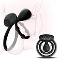 SanFunny Vibrating Cock Ring with Double Ring & Adjustable Bead Stimulator | Double-Ring, 10 Mods, Elastic Silicone, Penis Ring Sex Toy with Clitoral & Testicle Vibrator for Couple Pleasure Men Erection