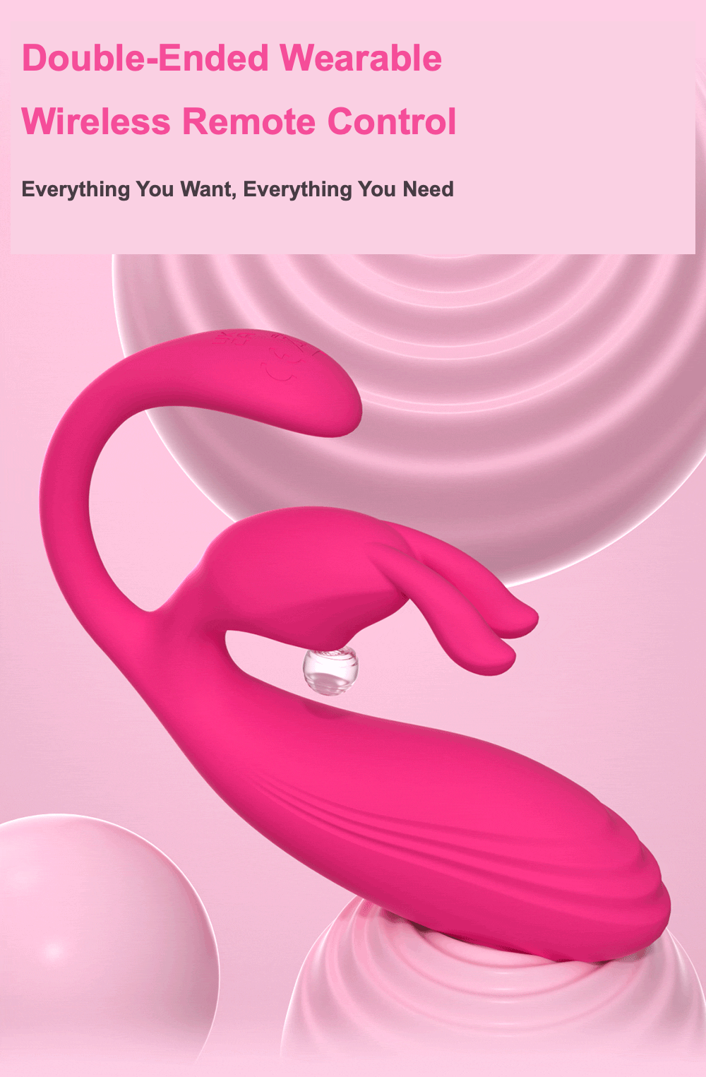 SANSUNNY Double-Ended Wireless Remote Control Massager – Rechargeable Waterproof Wellness Device
