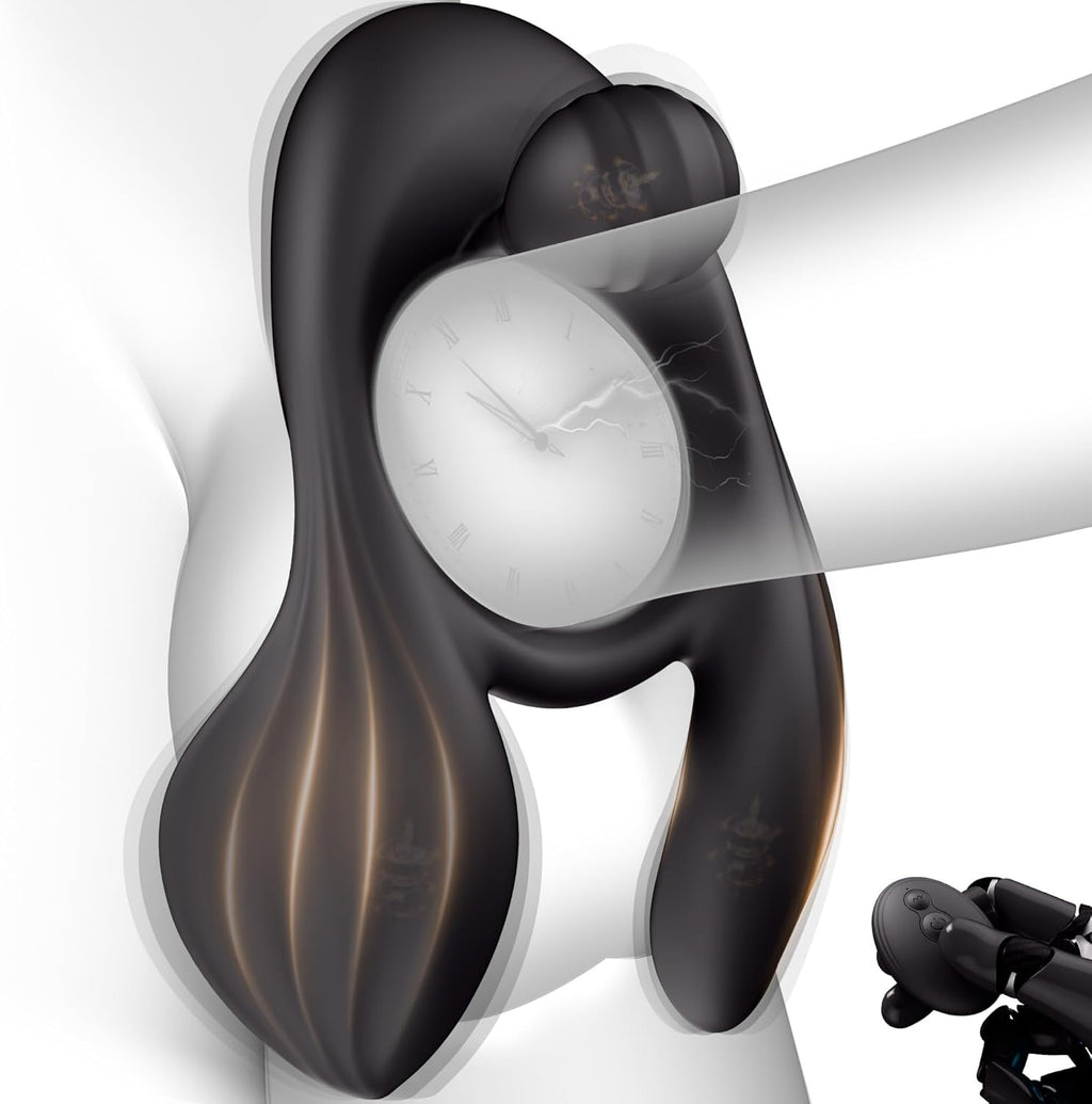 Vibrating Cock Ring Male Sex Toys – Couples Sex Toys for Clitoris & Testicle Stimulation, Penis Ring Adult Toys for Men 3 Motors & 10 Vibrations, Remote Dual Testicle Vibrator Male Sex Toy for Men