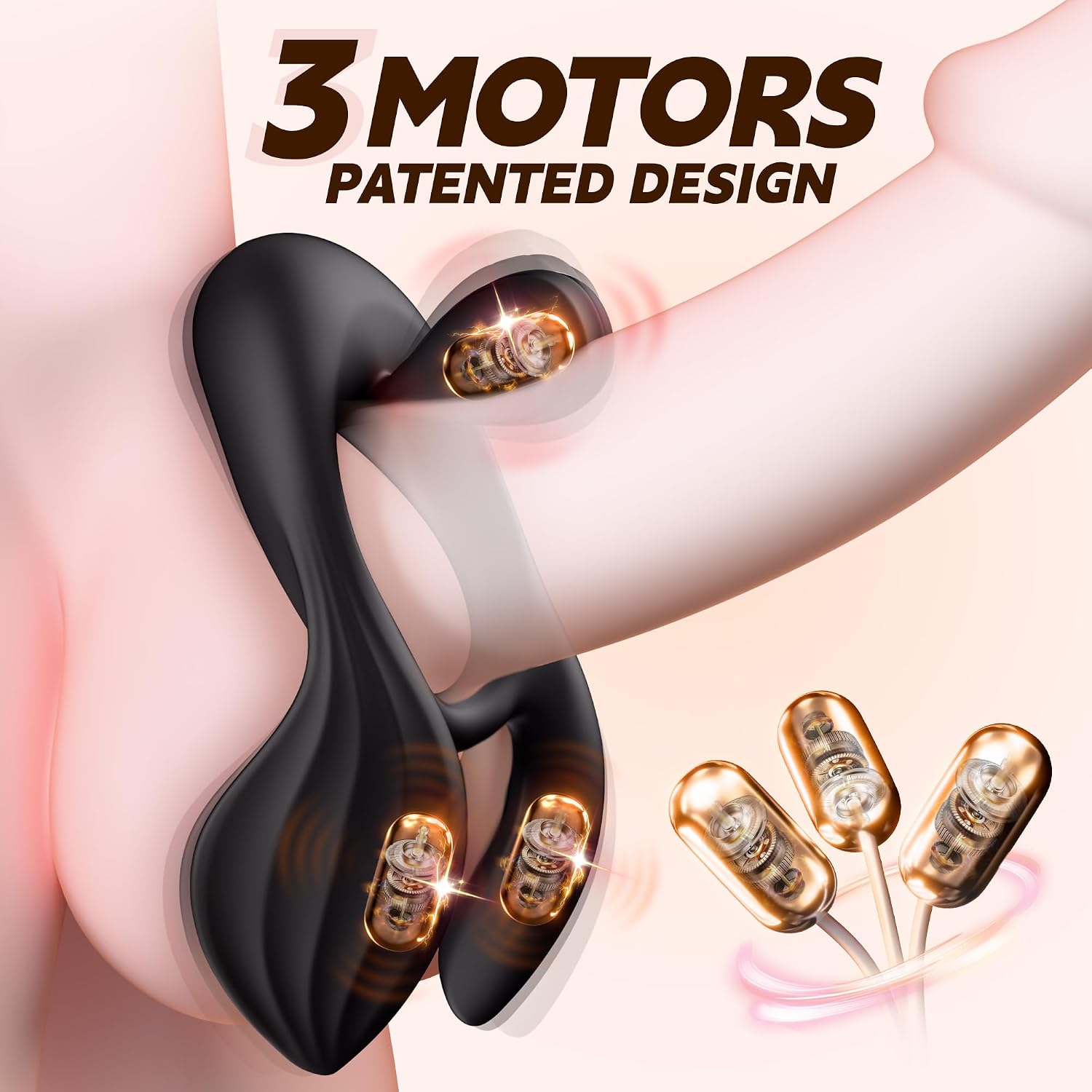 Vibrating Cock Ring Male Sex Toys – Couples Sex Toys for Clitoris & Testicle Stimulation, Penis Ring Adult Toys for Men 3 Motors & 10 Vibrations, Remote Dual Testicle Vibrator Male Sex Toy for Men