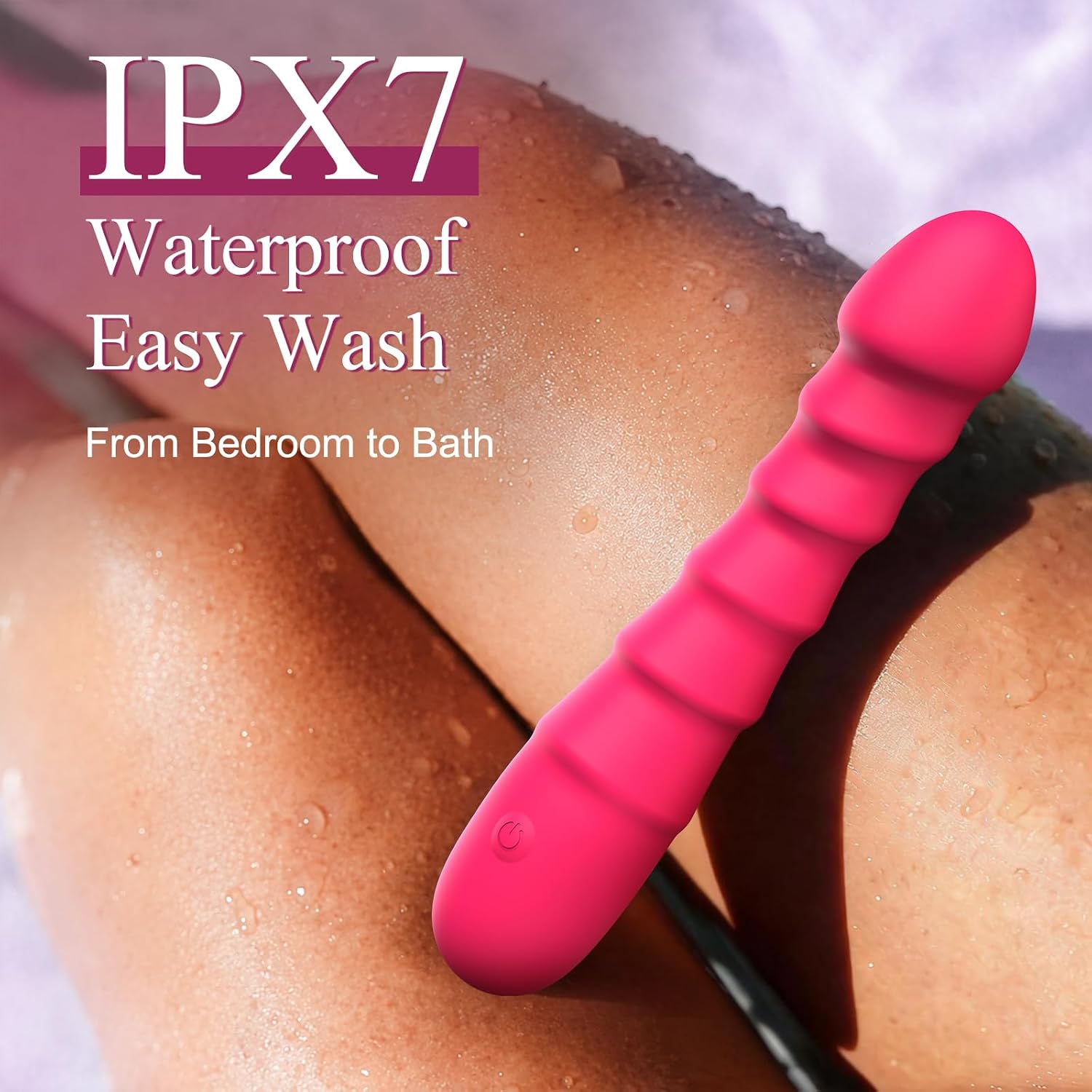 Vibrating G-Spot Dildo for Women, Clitoral Vibrator Adult Sex Toys | 10 Vibration Modes, IPX7 Waterproof & Rechargeable, Silicone Realistic Dildos Female Adult Toy Personal Massager, Rose Red