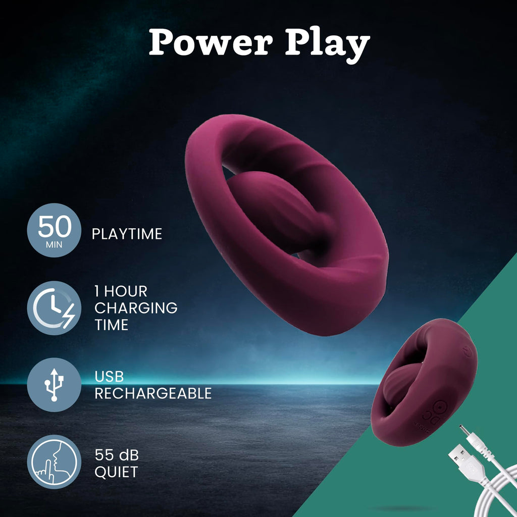 Vibrating Cock Ring for Men - 10 Modes w/Dynamic Pleasure Orb