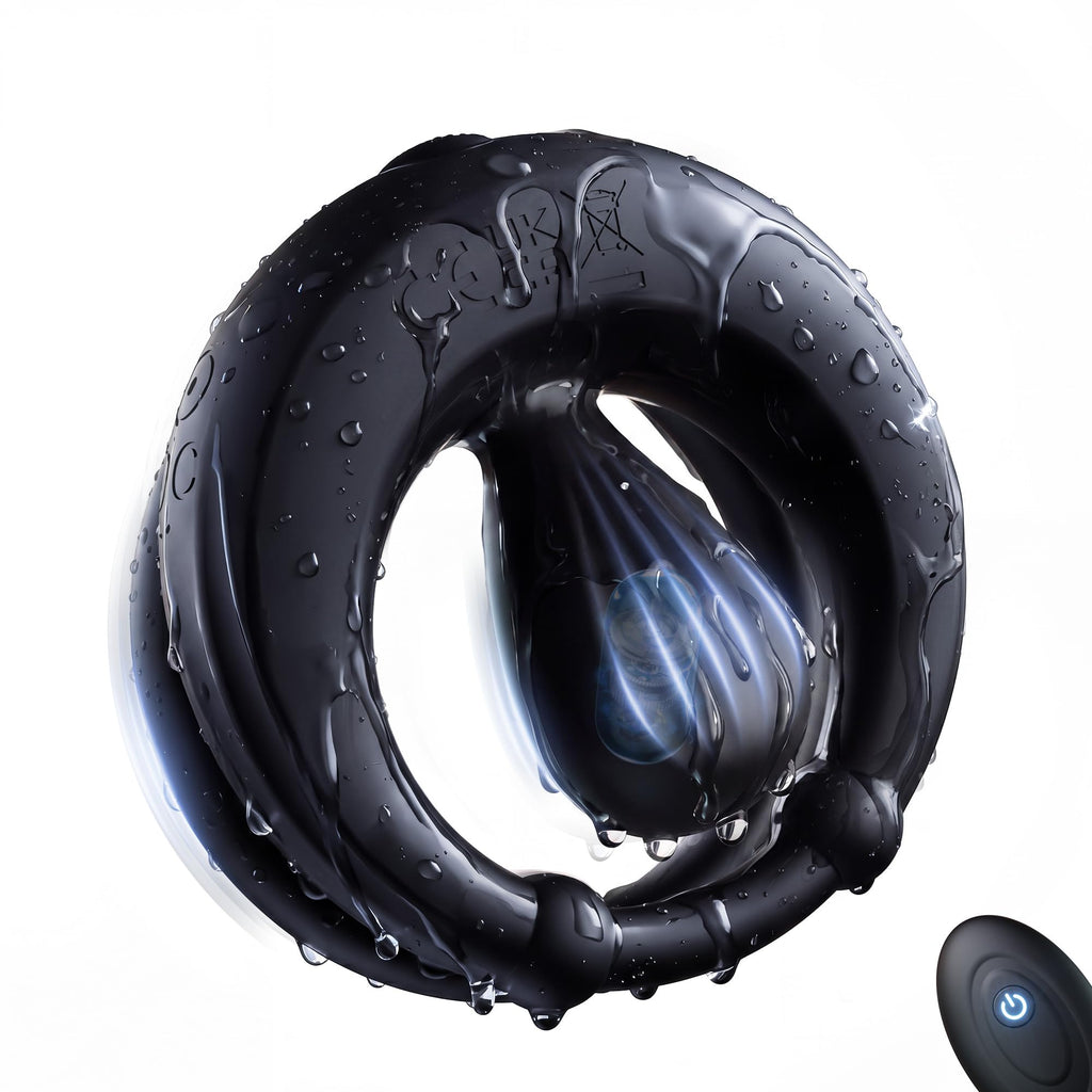 Vibrating Cock Ring Male Sex Toys – Couples Sex Toys for Clitoris & Testicle Stimulation, Penis Ring Adult Toys for Men 3 Motors & 10 Vibrations, Remote Dual Testicle Vibrator Male Sex Toy for Men