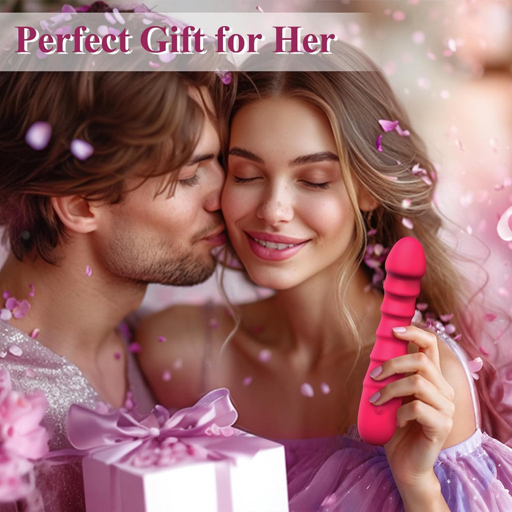 Vibrating G-Spot Dildo for Women, Clitoral Vibrator Adult Sex Toys | 10 Vibration Modes, IPX7 Waterproof & Rechargeable, Silicone Realistic Dildos Female Adult Toy Personal Massager, Rose Red