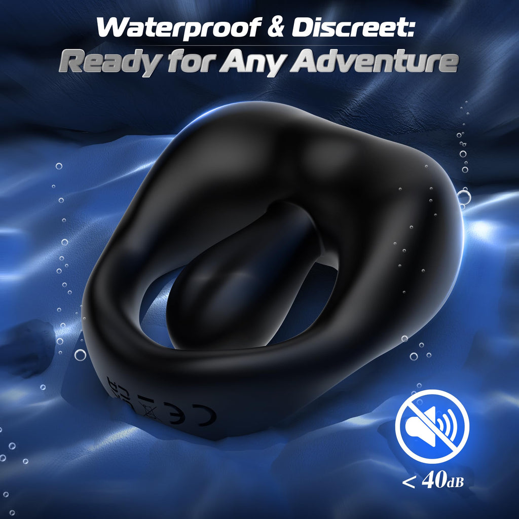 Vibrating Cock Ring Sex Toys for Men - Penis Ring Vibrator with 10 Vibrations, Adult Male Sex Toy for Longer Harder Stronger, Double Penis Vibrators, Male Adult Sex Toys