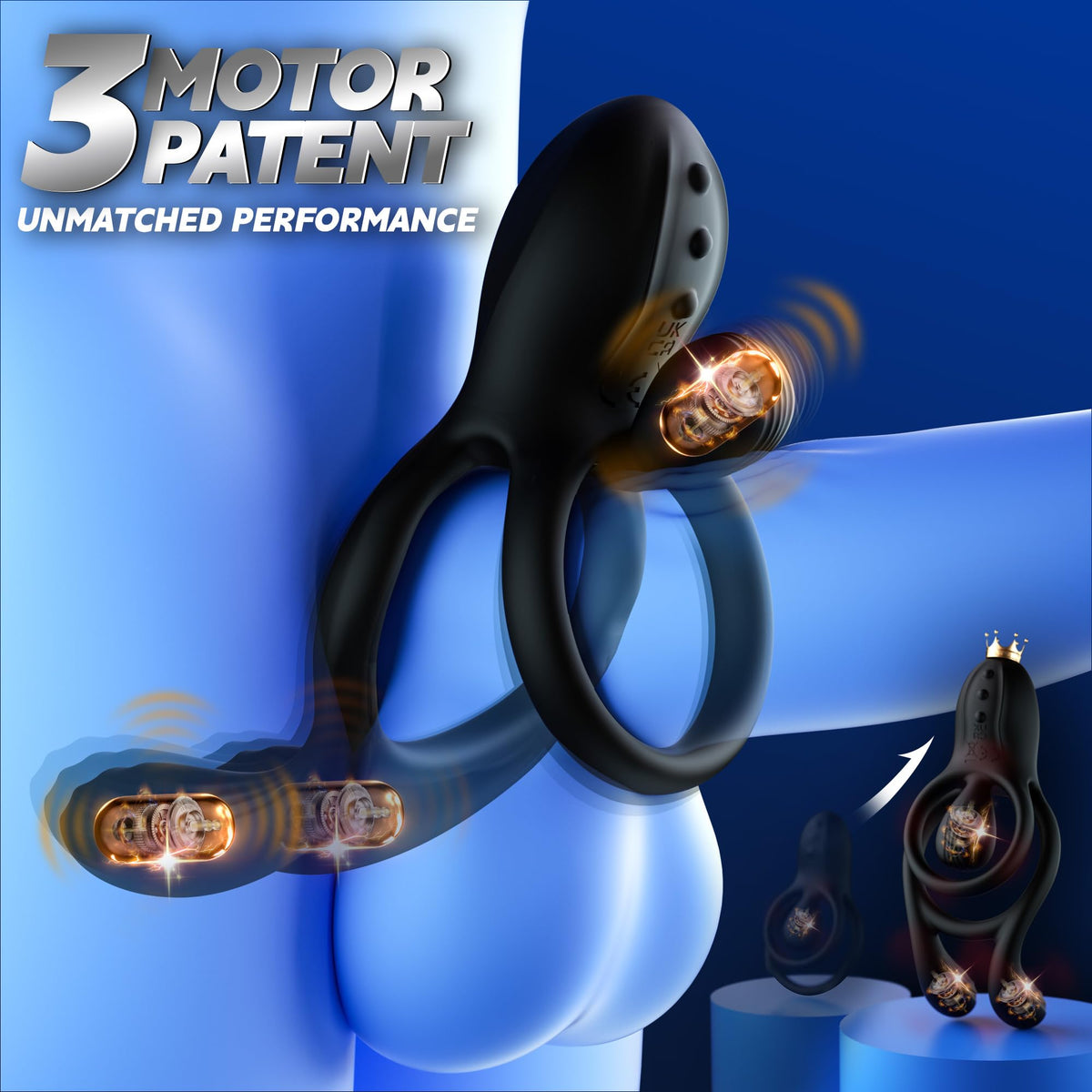 Vibrating Cock Ring Male Sex Toys – Couples Sex Toys for Clitoris & Testicle Stimulation, Penis Ring Adult Toys for Men 3 Motors & 10 Vibrations, Remote Dual Testicle Vibrator Male Sex Toy for Men
