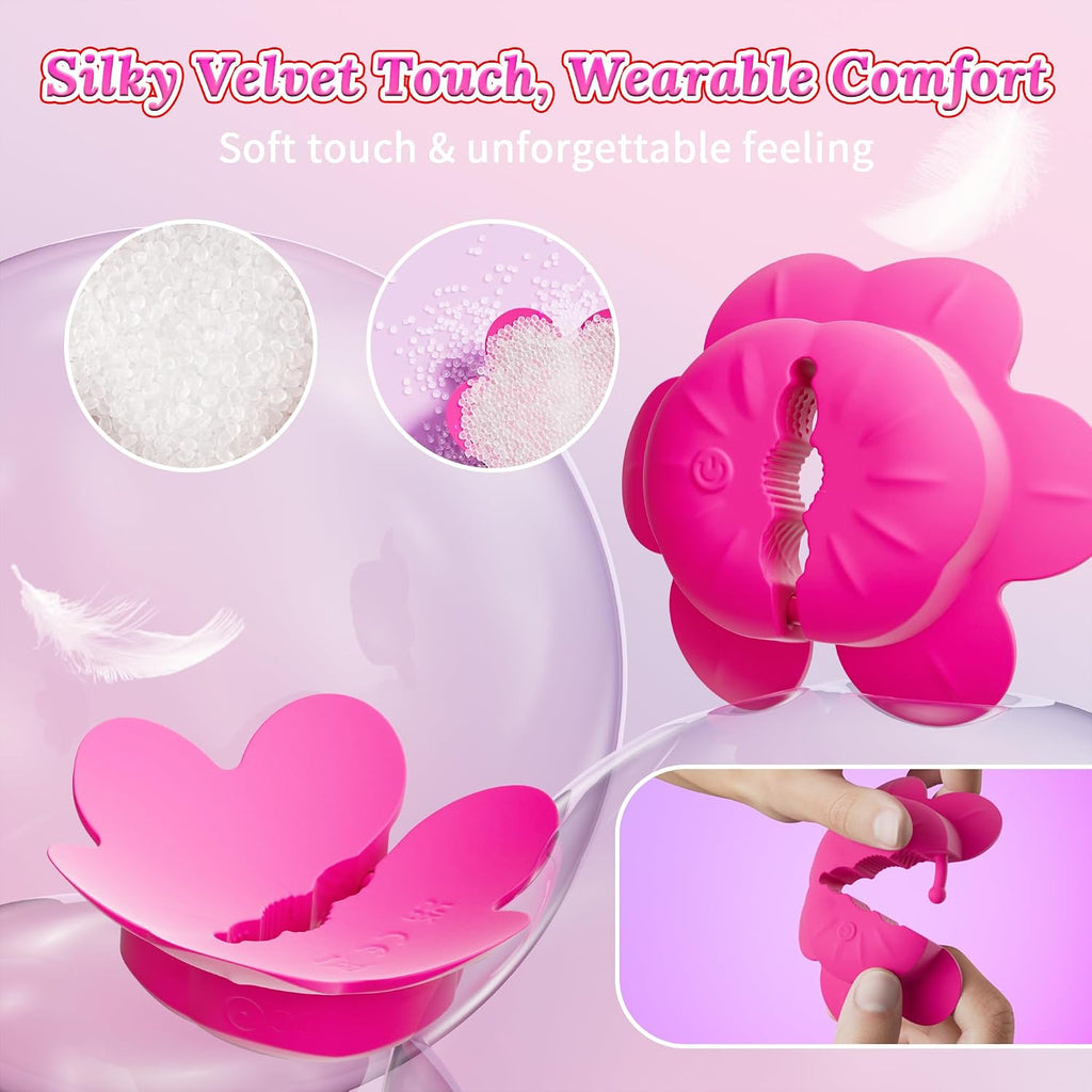 SanFunny Nipple Toys Vibrator for Women, Vibrating Nipple Clamps Adult Toys with 10 Vibration Modes, Remote Controlled Nipple Toy Women Sex Toys, Adjustable & Wearable Nipple Vibrator for Women's Orgasm