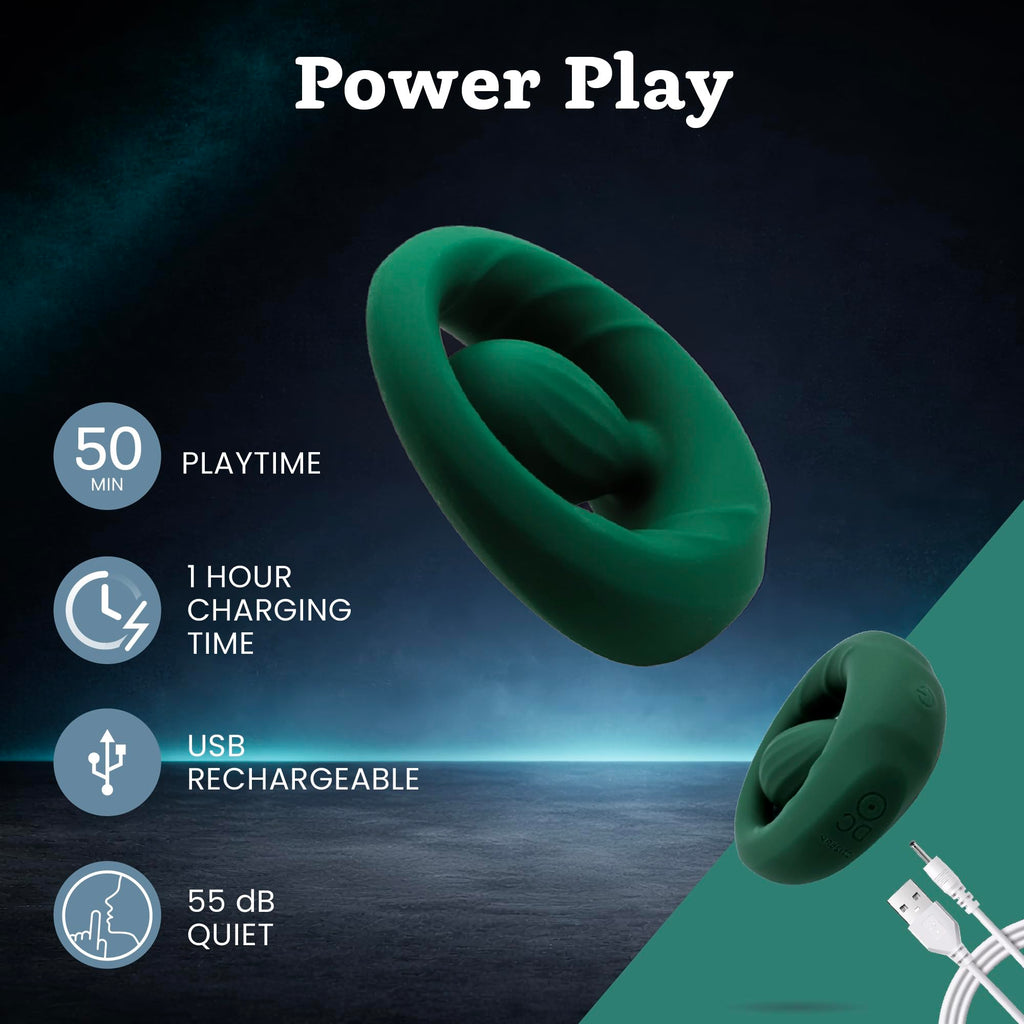 Vibrating Cock Ring for Men - 10 Modes w/Dynamic Pleasure Orb