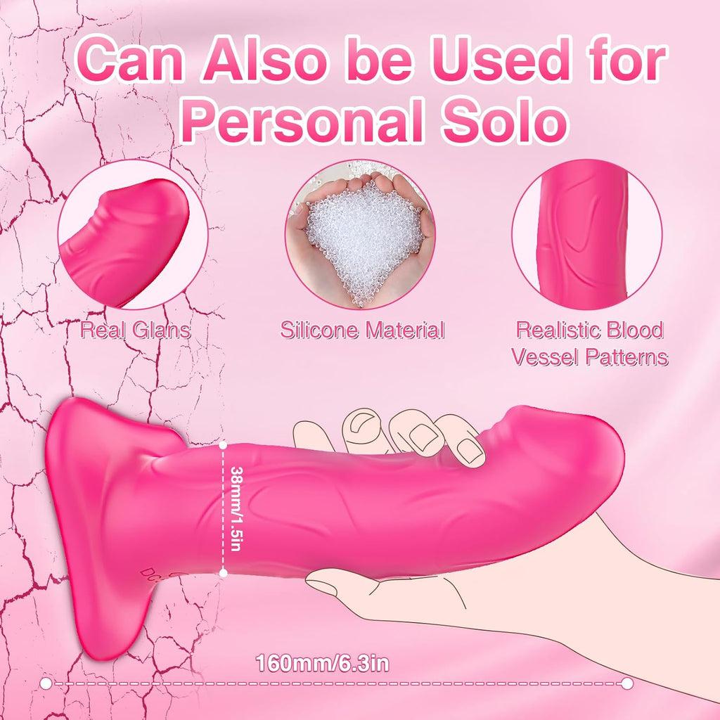 Strap On Dildo Vibrator Lesbian Fetish Sex Toys Strap on Harness Wearable Dildos with 10 Vibration Modes for G-Spot & Anal Stimulation,Removable Suction Cup for Women, Men & Couples