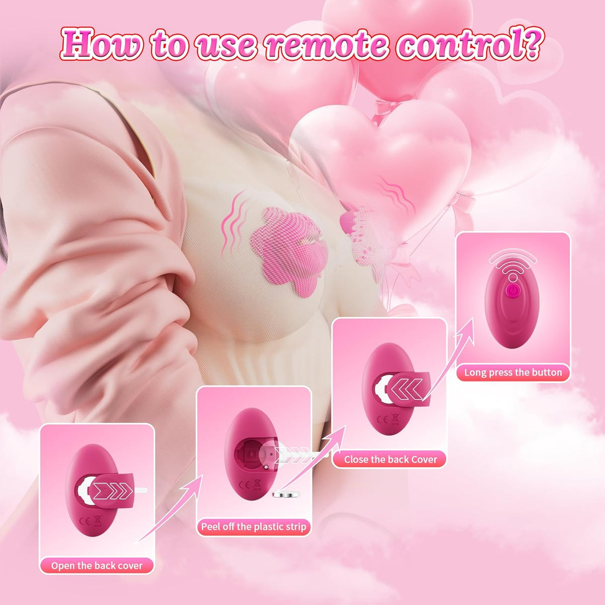SanFunny Nipple Toys Vibrator for Women, Vibrating Nipple Clamps Adult Toys with 10 Vibration Modes, Remote Controlled Nipple Toy Women Sex Toys, Adjustable & Wearable Nipple Vibrator for Women's Orgasm