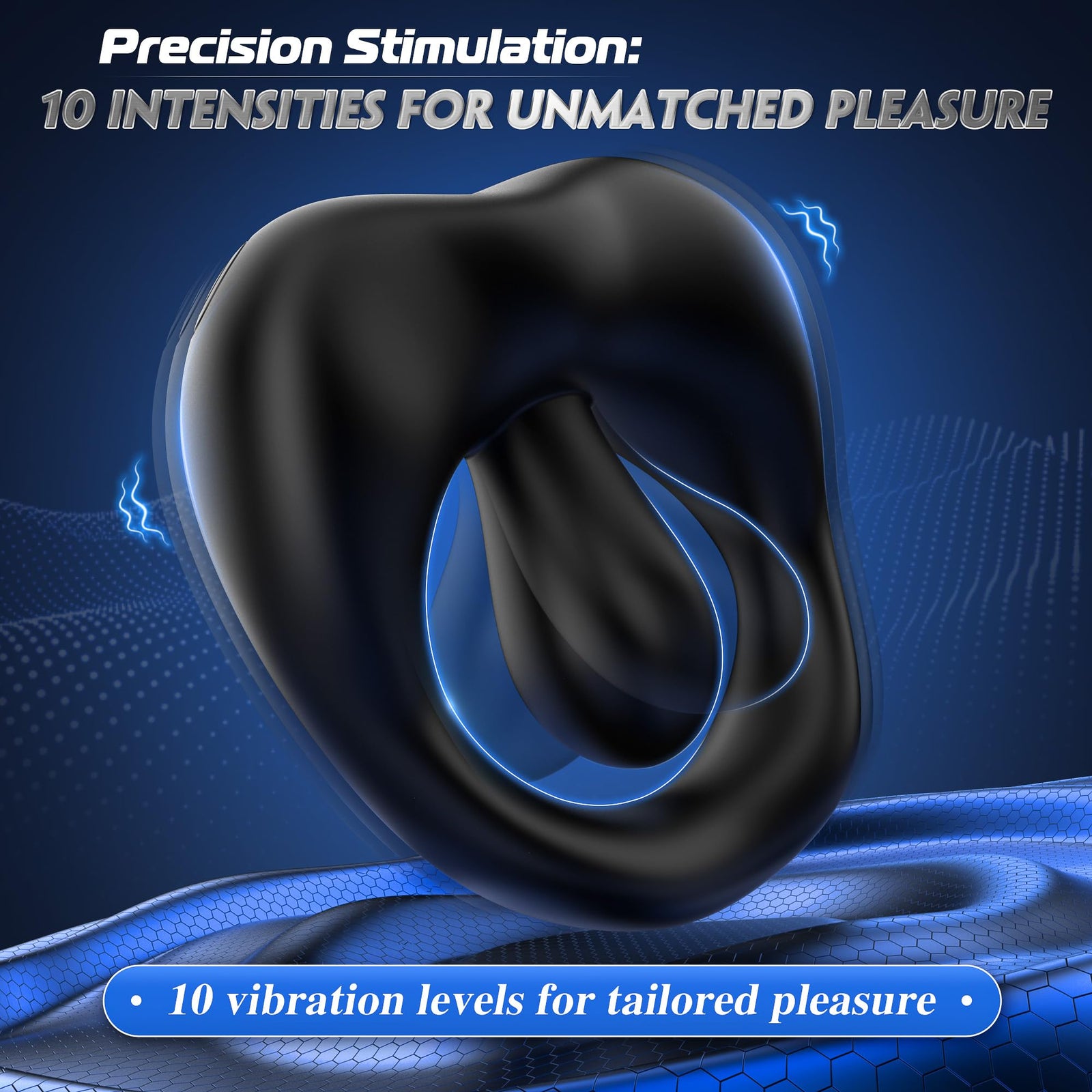 Vibrating Cock Ring Sex Toys for Men - Penis Ring Vibrator with 10 Vibrations, Adult Male Sex Toy for Longer Harder Stronger, Double Penis Vibrators, Male Adult Sex Toys