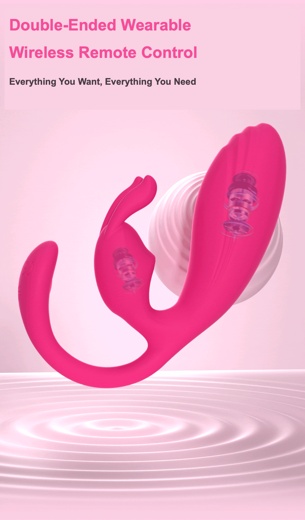 SANSUNNY Double-Ended Wireless Remote Control Massager – Rechargeable Waterproof Wellness Device